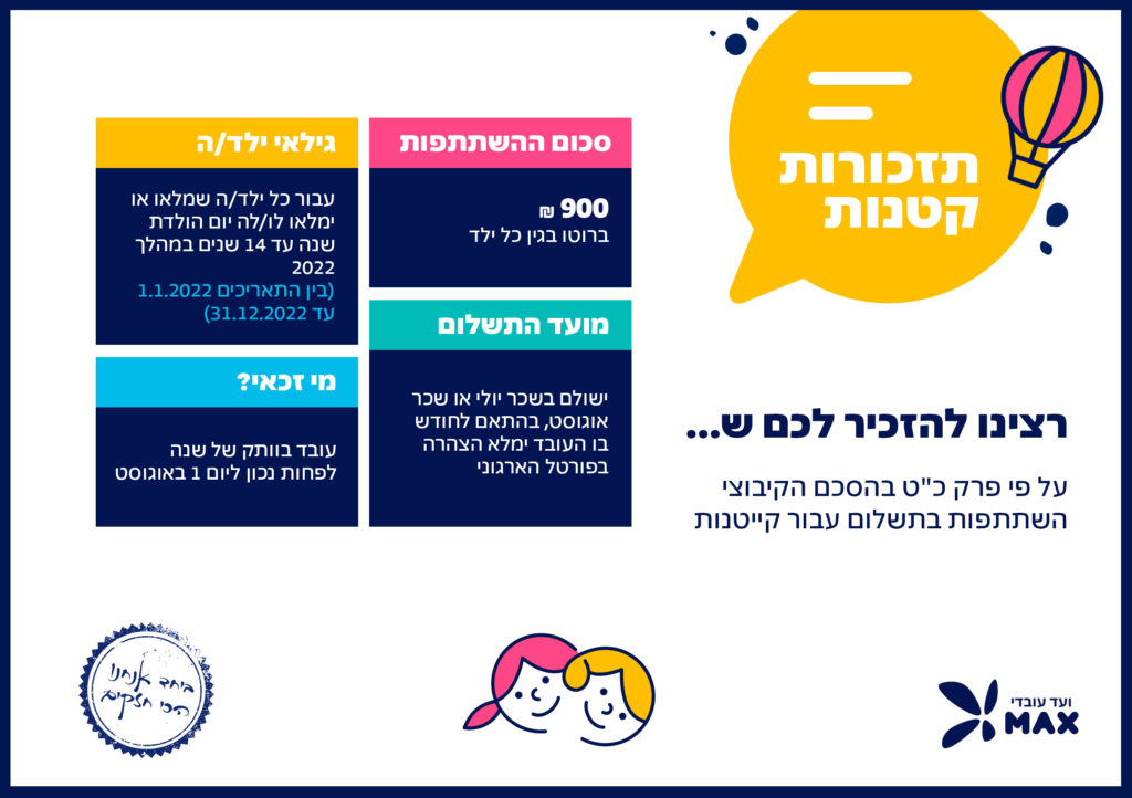 תזכורות קטנות - קייטנות 06.22