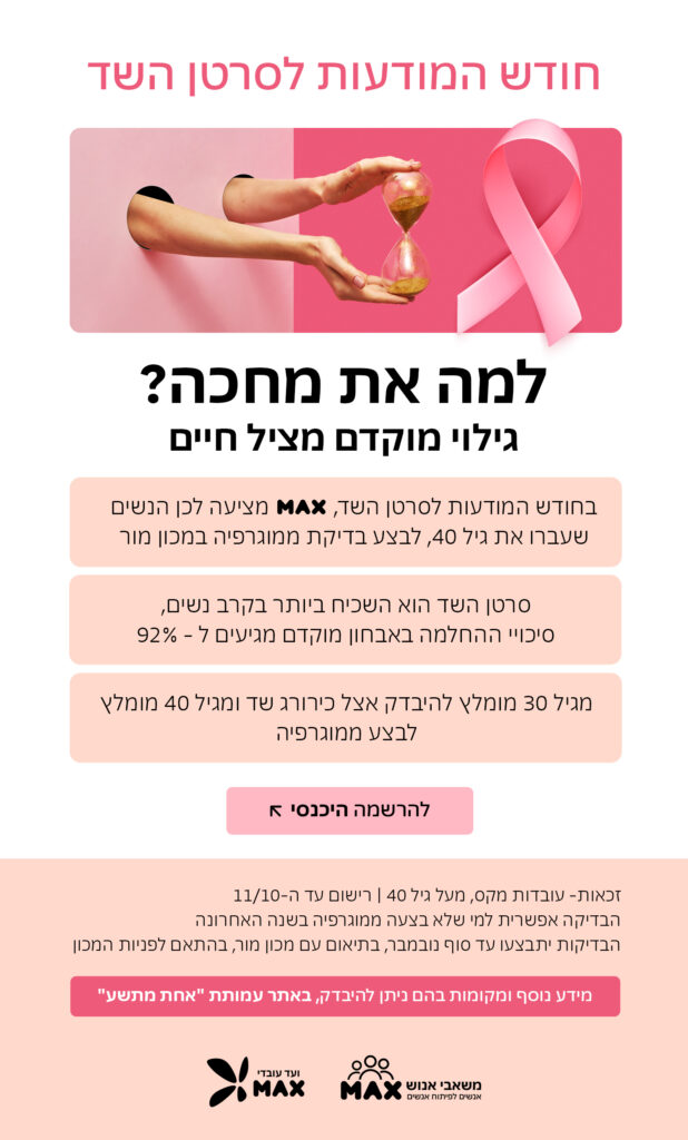 1חודש המודעות לסרטן השד+ בדיקות